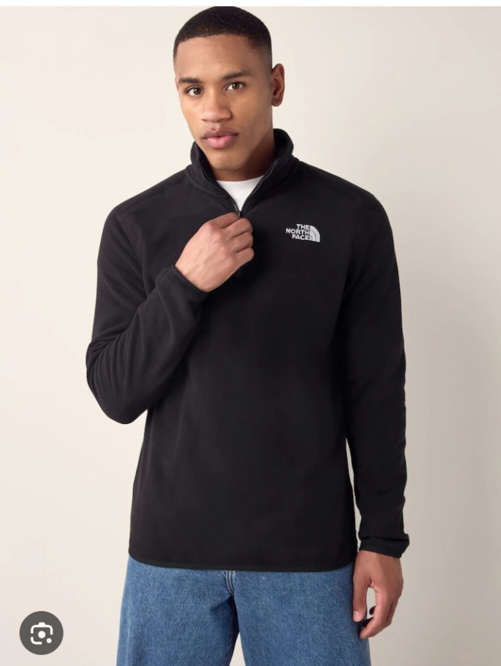 Medium The North Face Black 1/4 Zip Fleece Pullover